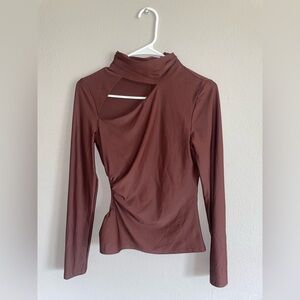 TOPSHOP Cut Out long sleeve top blouse shirt sz 4-6
